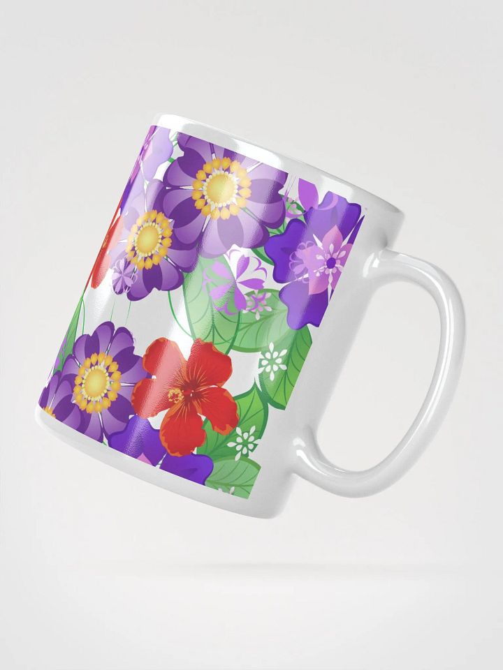 Purple Wildflower Floral Design White Mug product image (5)