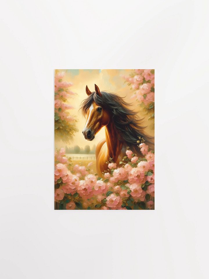 Majestic Mane: Horse and Flowers Poster product image (5)