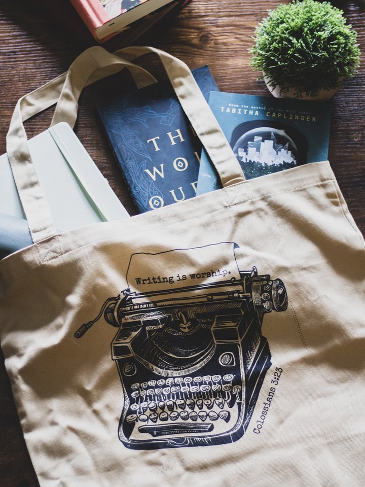 "Writing is worship" Tote product image (1)