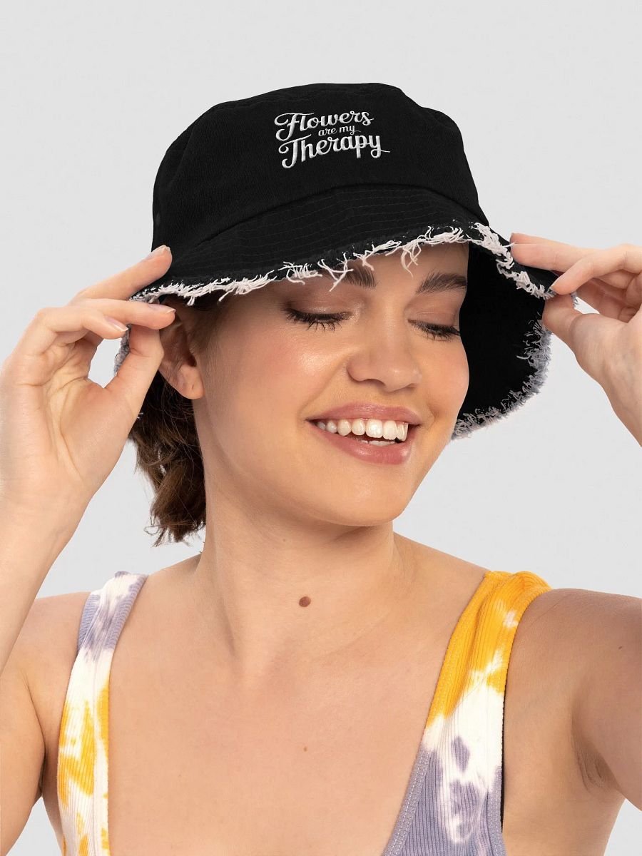 Flowers are my Therapy Denim Bucket Hat product image (4)