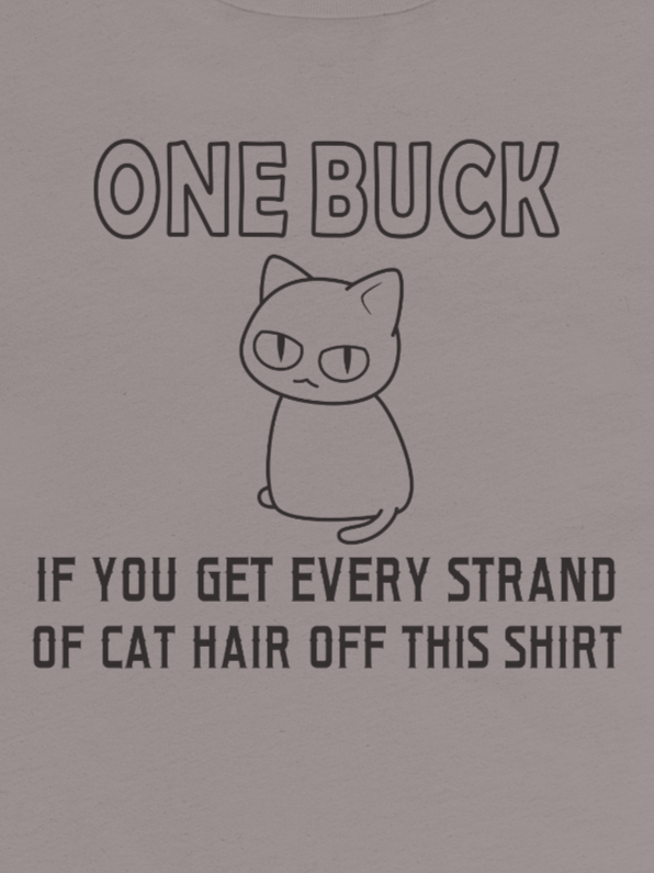 Cat Hair on Shirt Unisex Long Sleeve Tee, Black Print product image (1)