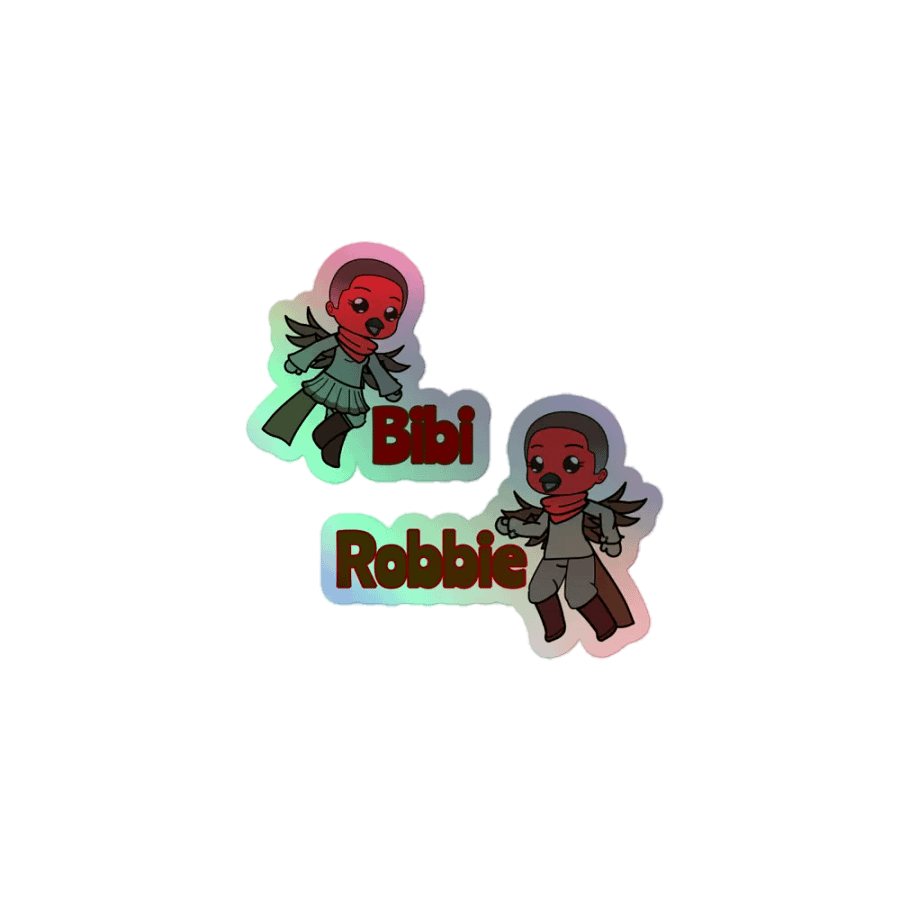 Bibi & Robbie - British Robins - The Birds of The Shadow Galaxy - rainbow stickers product image (1)