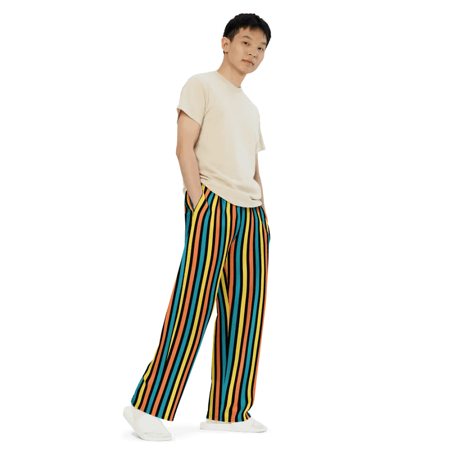 Colorful Stripe Wide-Leg Pants product image (8)