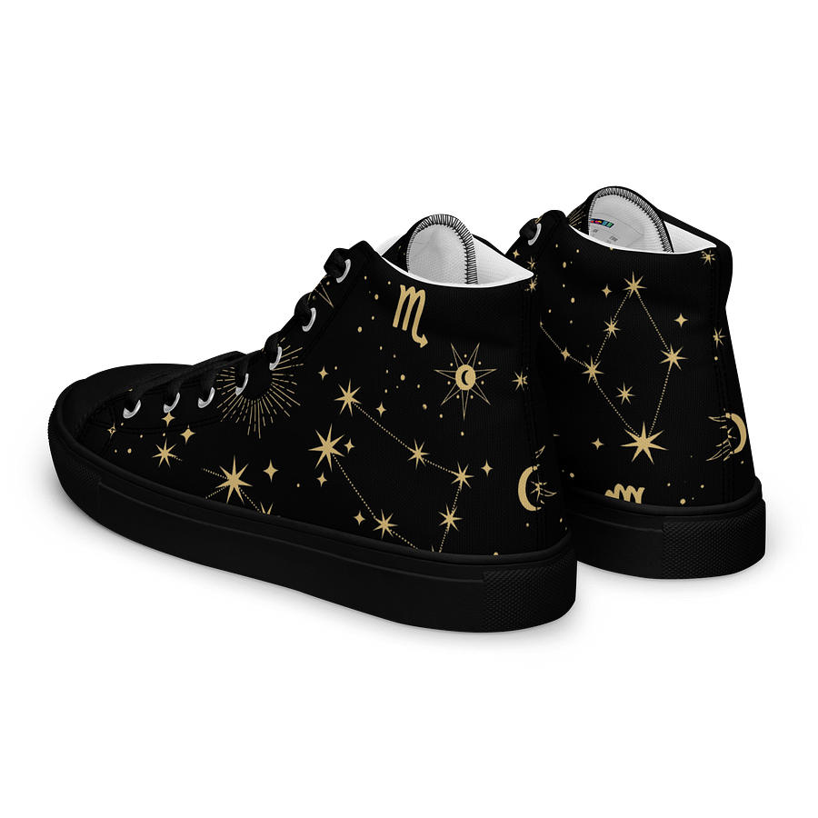 Cosmic Zodiac High Top Shoes Astrology Inspired Men’s Canvas Sneakers for Celestial & Streetwear Style product image (8)