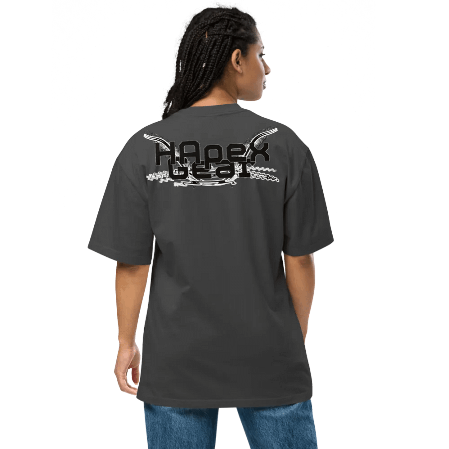 Black HApex Gear Black Logo Premium Oversized Faded T-Shirt product image (4)