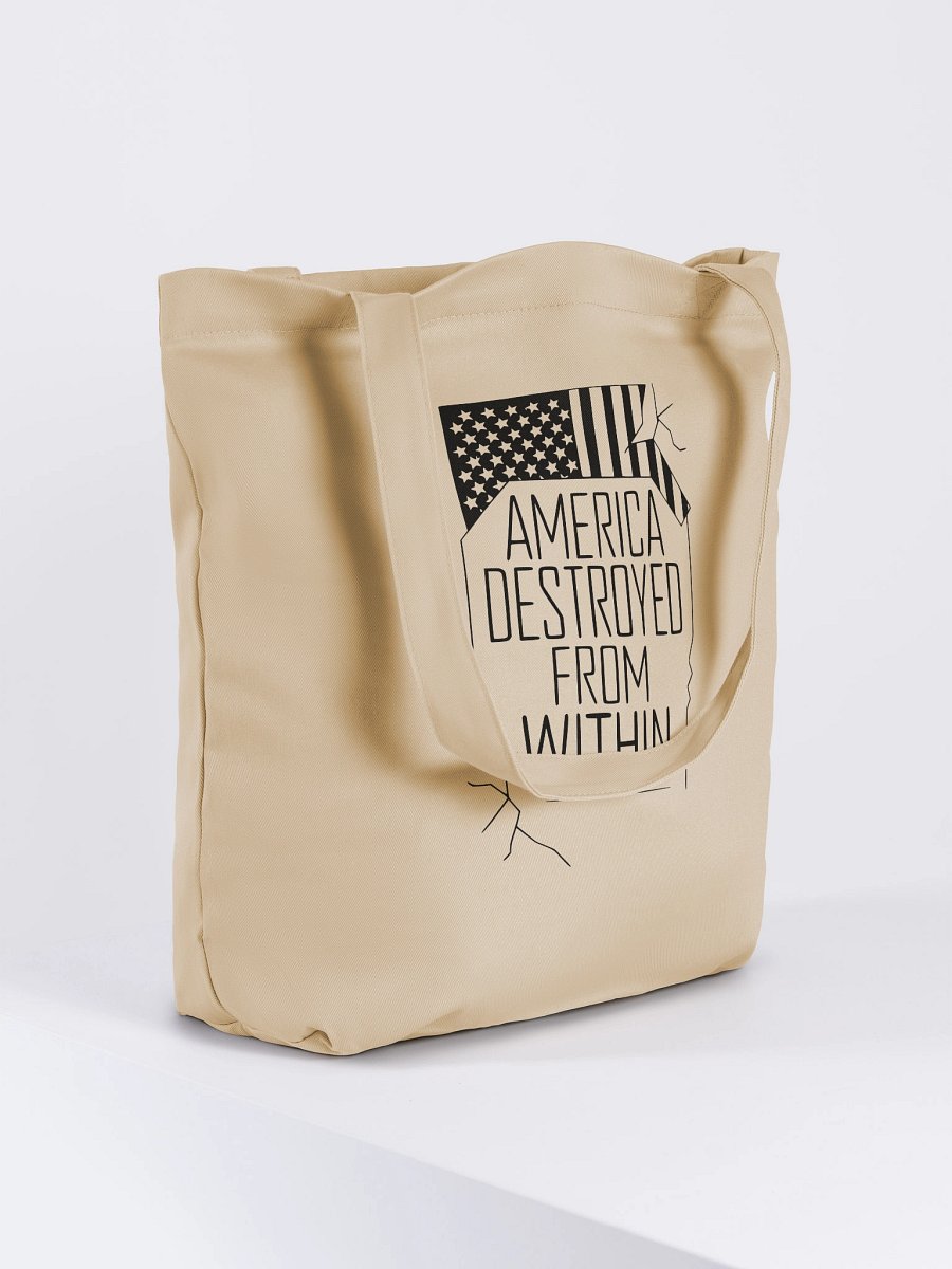 "America Destroyed From Within" Bold Statement Tote - Black Ink product image (4)