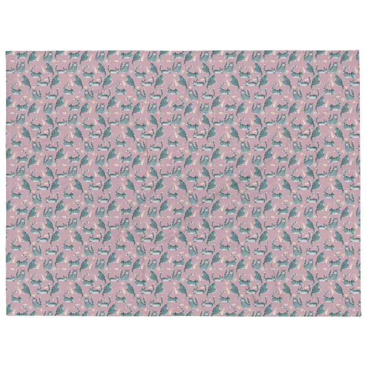 Bad Grey Tabby Cats Knocking Stuff Over Throw Blanket, Pink product image (1)