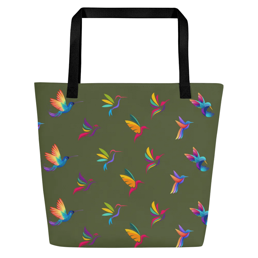 Rainbow Birds All-Over Tote Bag for hummingbird lovers product image (3)