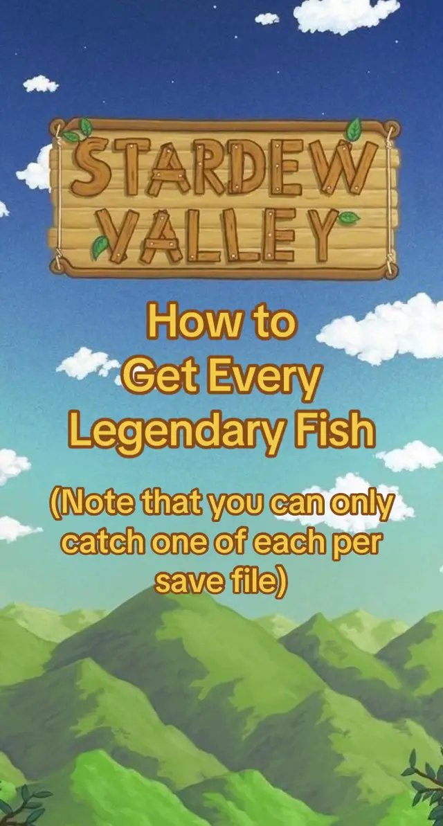 How to get every legendary fish in Stardew Valley #stardewvalley #sdv #stardew #stardewvalleytips #stardewtok 