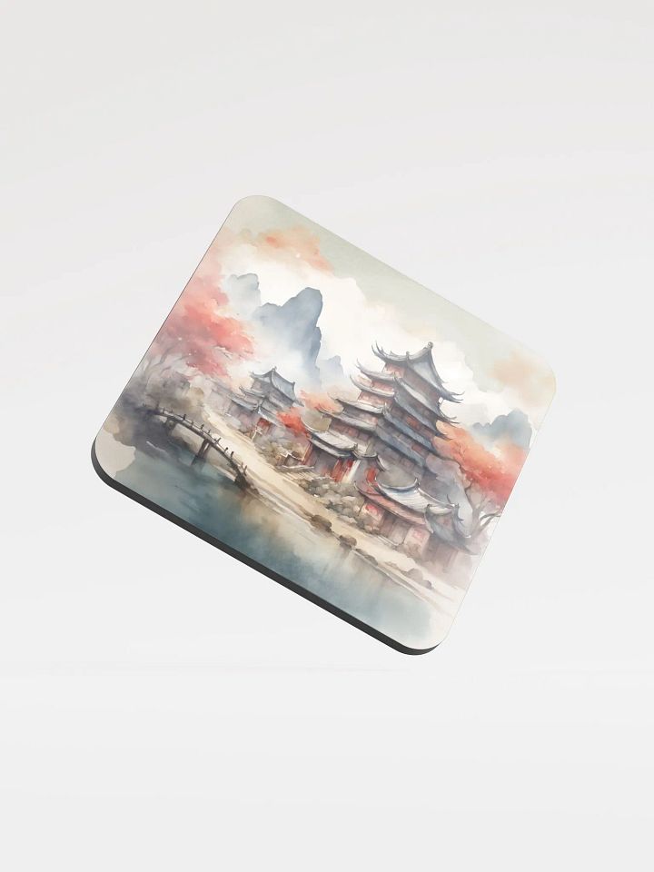 Serene Oriental Village Watercolour Coaster product image (1)