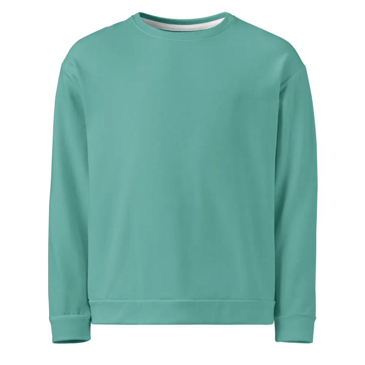 Plain Turquoise Green True Summer Unisex Recycled Polyester Heavyweight Premium Sweatshirt by Treasure Pie product image (1)