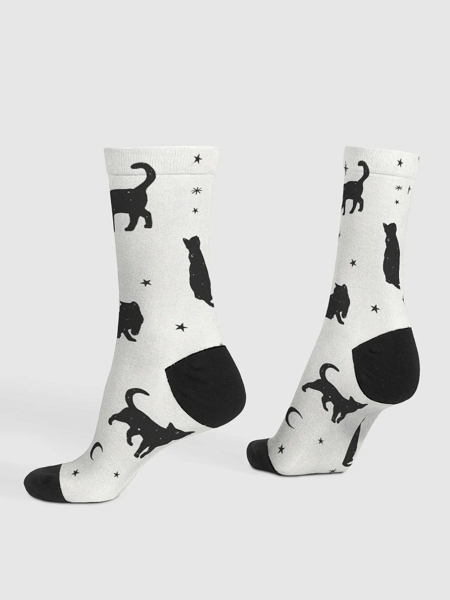 Starry Cats - White - Crew Socks product image (4)