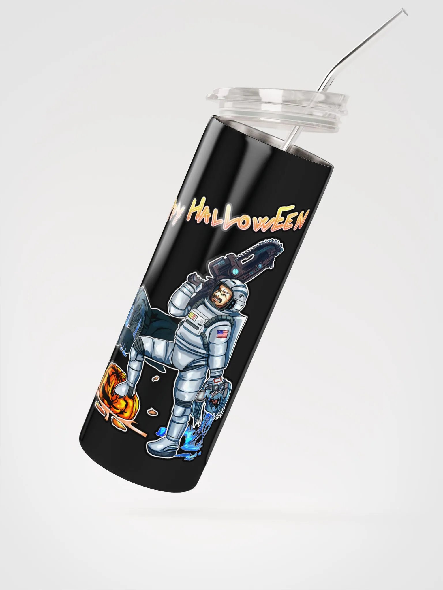 BeEasyBeez Halloween Tumbler w/ Metal Straw product image (3)