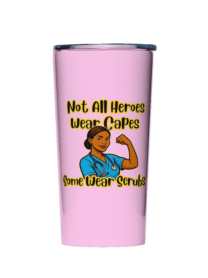 20oz Stainless Steel Pink Tumbler | Not All Heroes Wear Capes, Some Wear Scrubs Tumbler – Perfect for Nurse's, Doctor's, Med Students & Healthcare Workers product image (1)