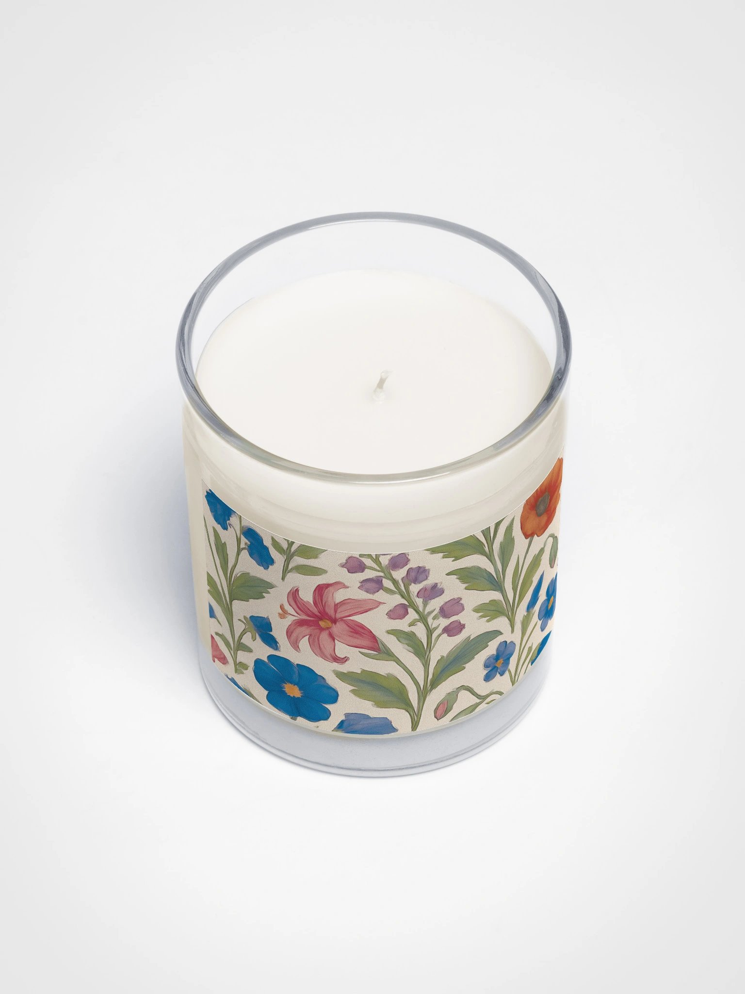 Soy Wax Candle with Floral Design – Botanical Jar Candle for Home Décor product image (3)