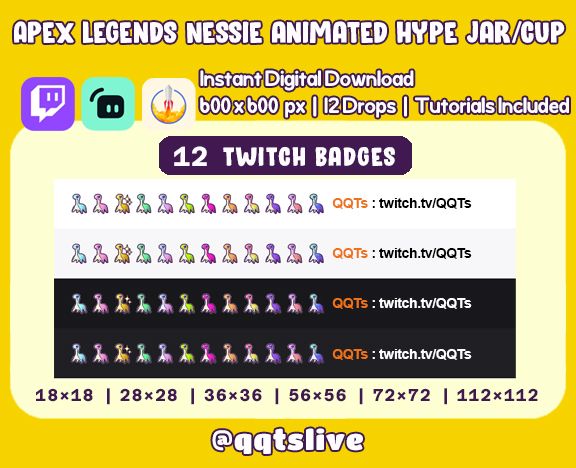 ANIMATED SUMMER NESSIE Twitch Hype Jar - Stream Tip Cup + Sub Badges / Jar - 2 Layers - 12 Bit Options - Set Up Tutorial Included product image (2)