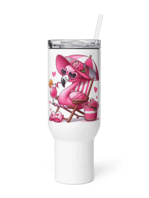 Tropical Flamingo Paradise Travel Mug product image (1)
