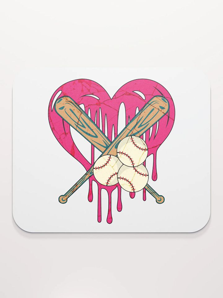 Heart Baseball Mouse Pad product image (1)