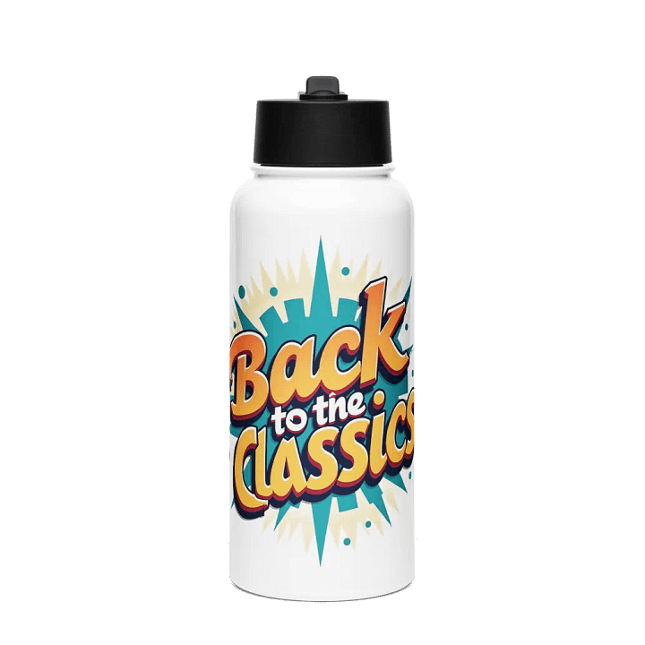 Retro Stainless Steel Water Bottle with a Straw Lid product image (1)