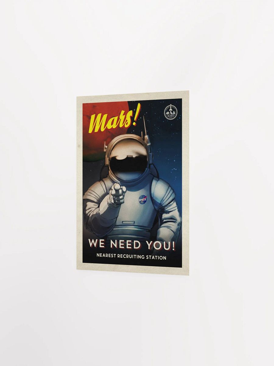 Mars! We need you! — Vintage space poster, retro space art, propaganda poster, retrofuturism art, retro sci-fi print product image (7)
