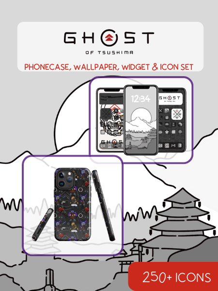 Ghost of Tsushima MagSafe Black ONI Phone case & theme bundle product image (1)