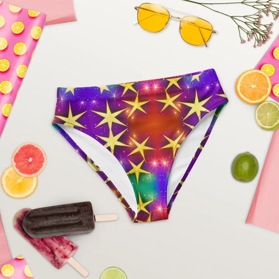 Shine Bright in Our Eco-Friendly Star Print String Bikini Top product image (5)