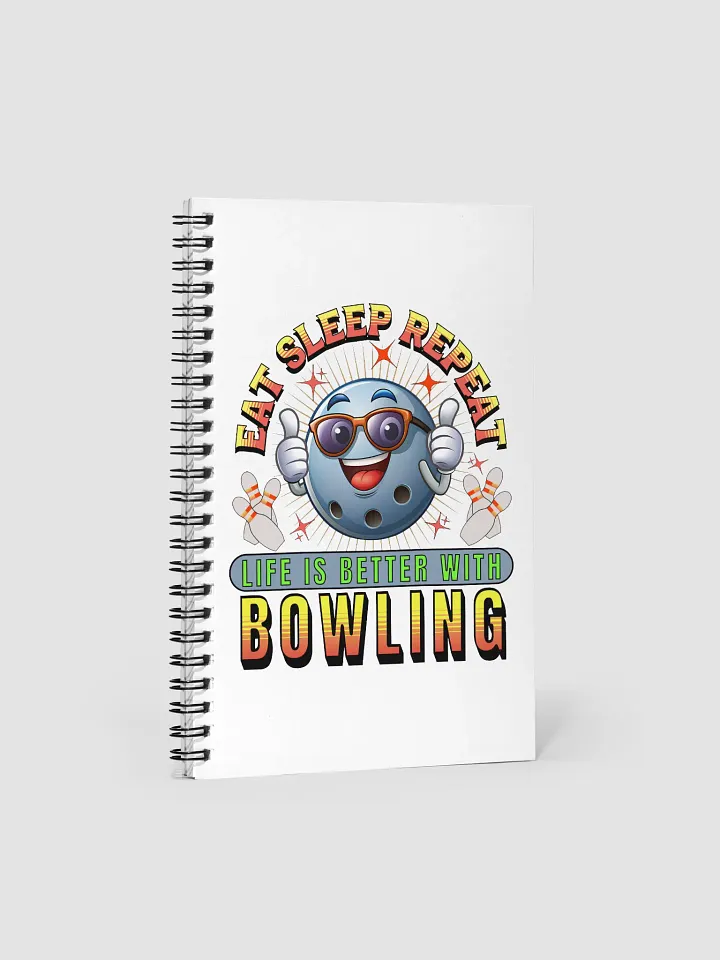 Eat Sleep Repeat Thumbs Up Bowling Ball Spiral Notebook product image (2)