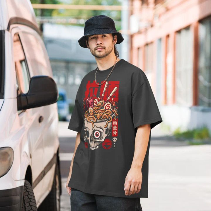 Skull Ramen Noodles - Oversized Tee product image (2)