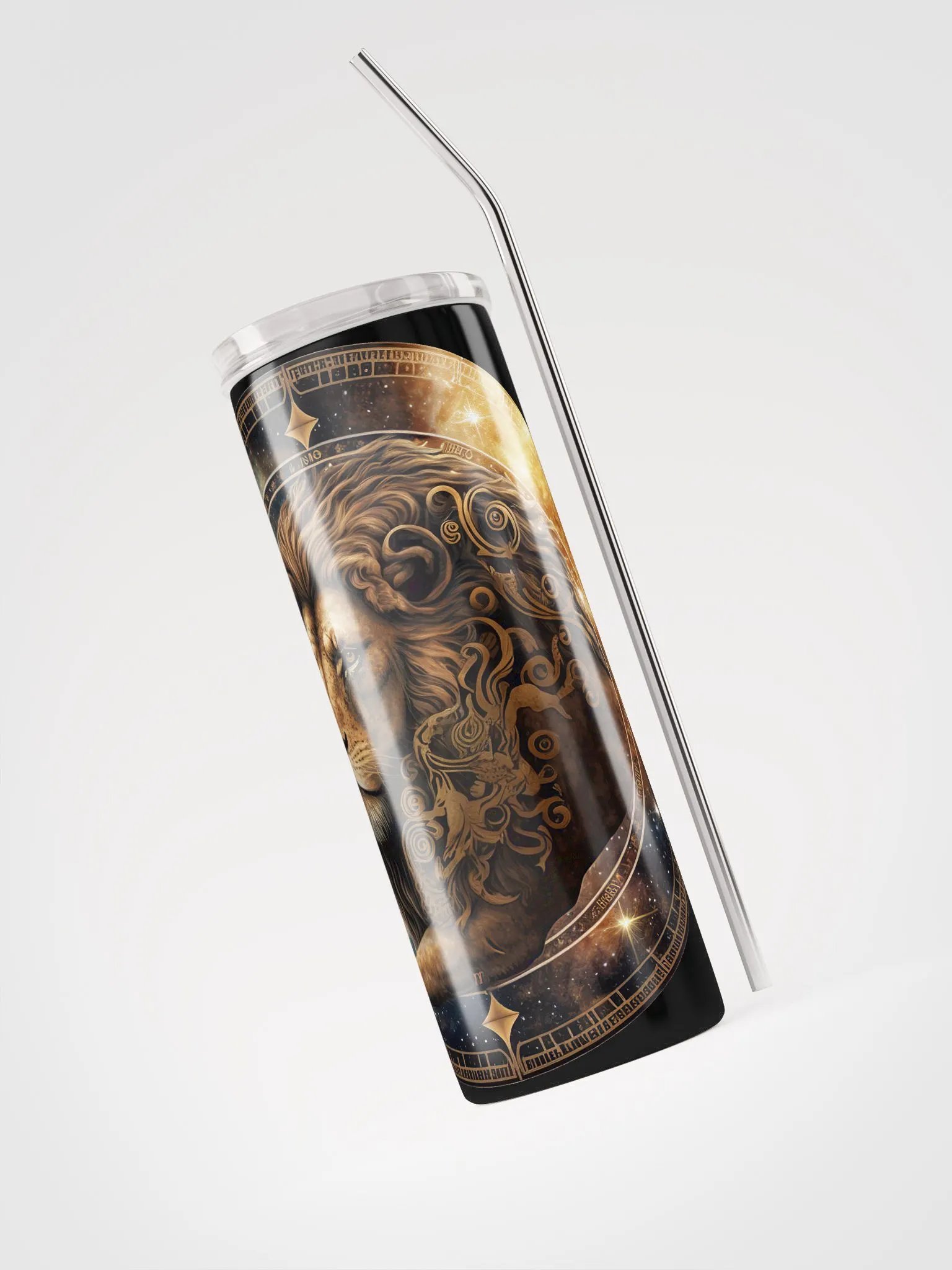 Embrace Leo's Fire with our Eco-Friendly Stainless Steel Zodiac Tumbler | Reusable Straw Included! product image (3)