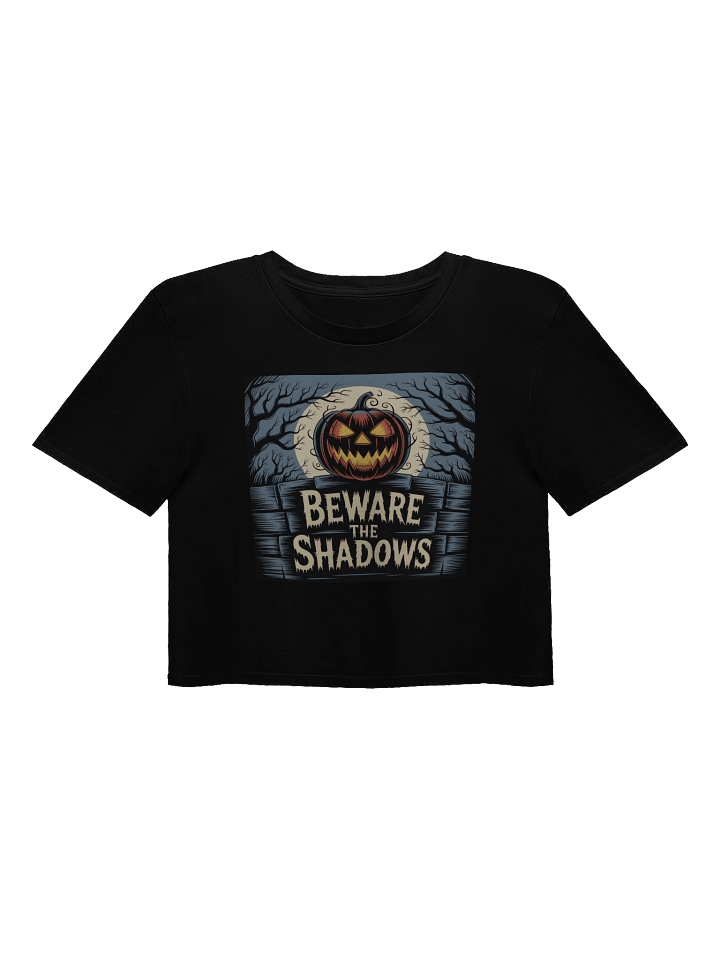 Midnight Veil Designs Gothic Women's Crop Top - Beware the Shadows Black product image (1)