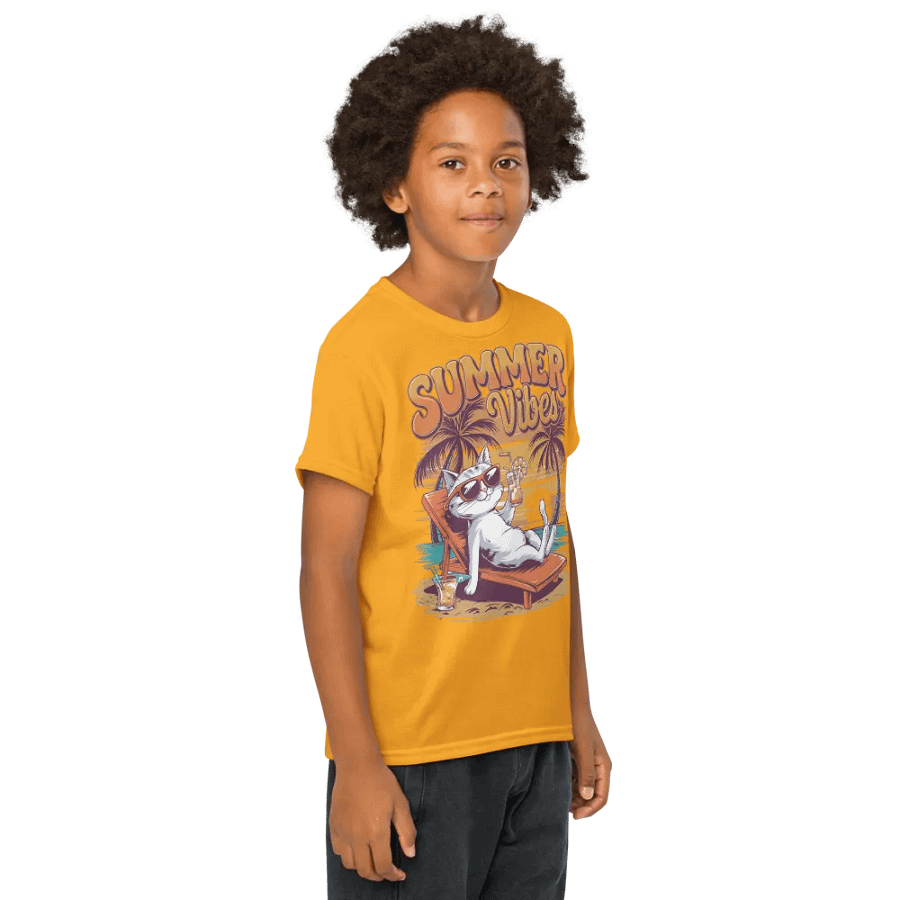 Cool Cat Summer Vibes Youth Tee product image (20)