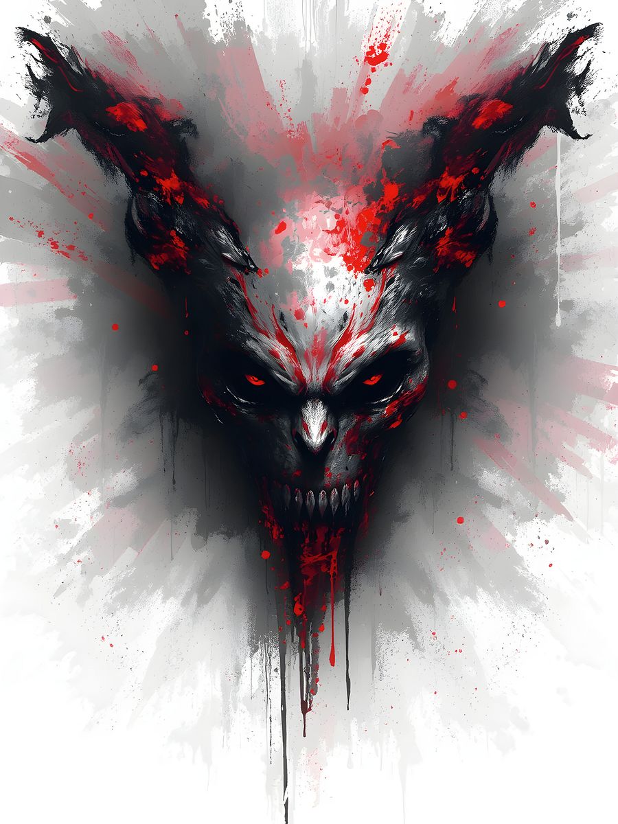 Horrifying Demon Face - Horror Dark Art Print product image (1)