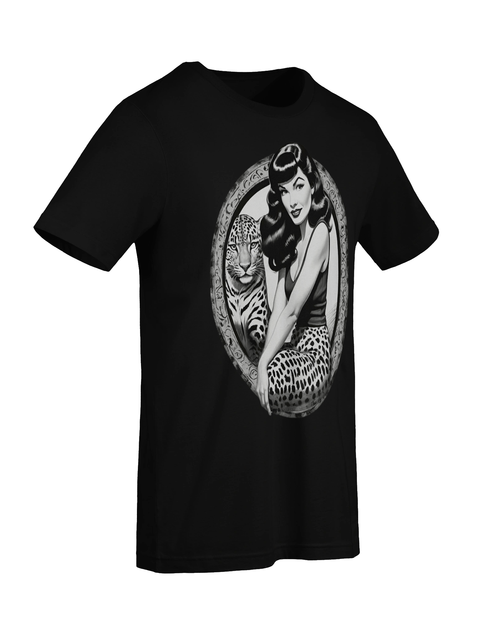 Bettie Page Leopard Muse Women's T-Shirt product image (9)