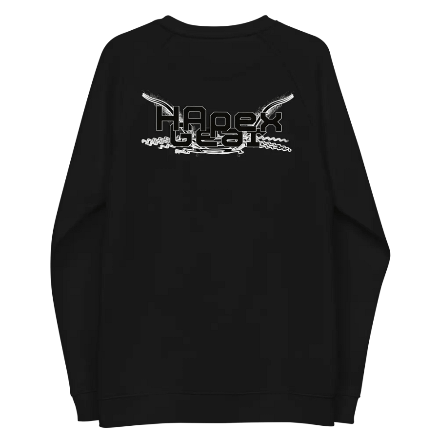 Unisex Organic Raglan Sweatshirt - Black HApex Gear Black Logo product image (6)
