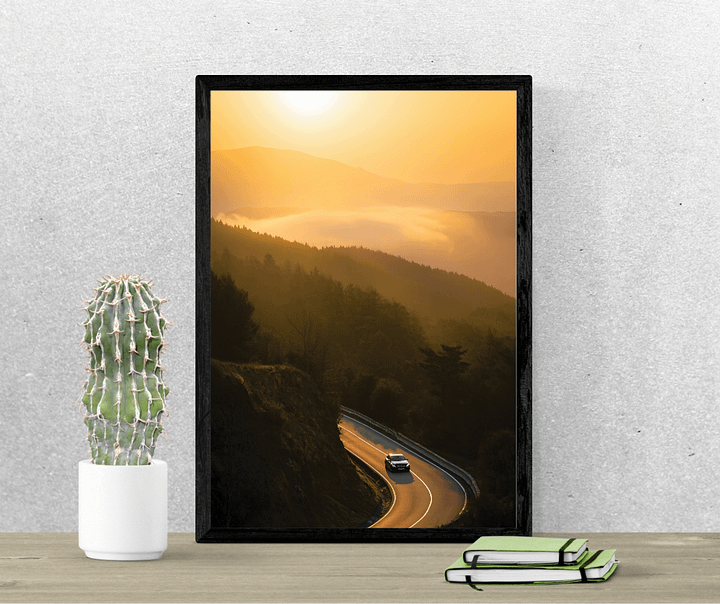 1 Asturias Landscape – Dreamy Spain Travel Decor "Golden Pathways" A product image (1)