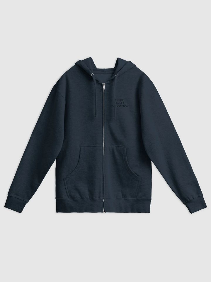 FUNNY *and* SENSITIVE (sm. black design) zip-up hoodie product image (1)