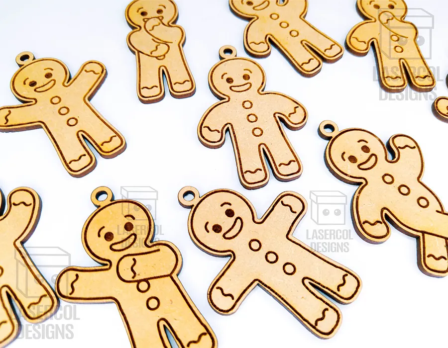 Gingerbread Cookies Christmas Ornaments Set 1 - Laser Cut Files product image (9)