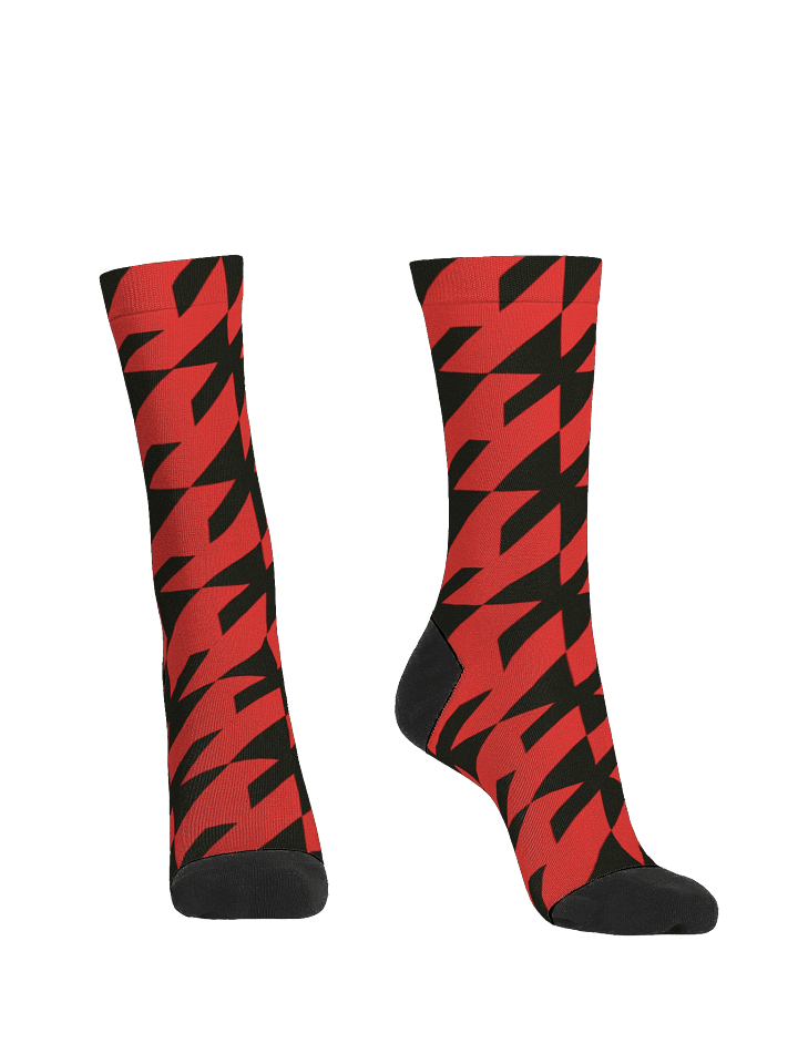 Red Houndstooth EcoArt Crew Socks product image (2)