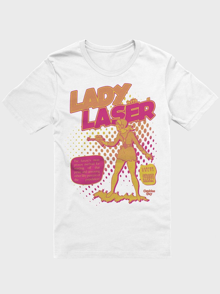 "Lady With A Laser" Retro Comic Tee (Malibu Colorway) product image (1)