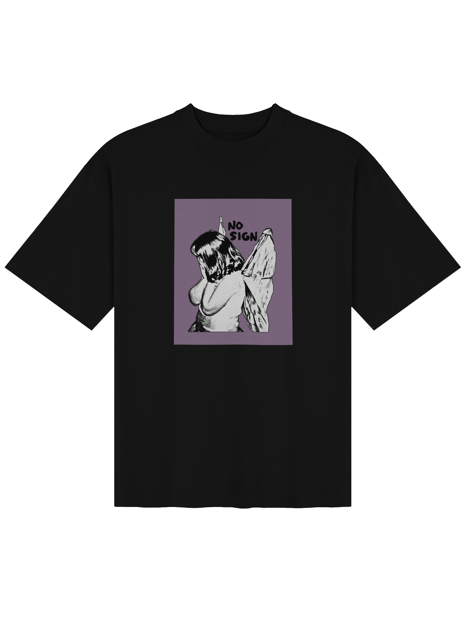 "NO SIGN" purple unisex boxy tee product image (1)