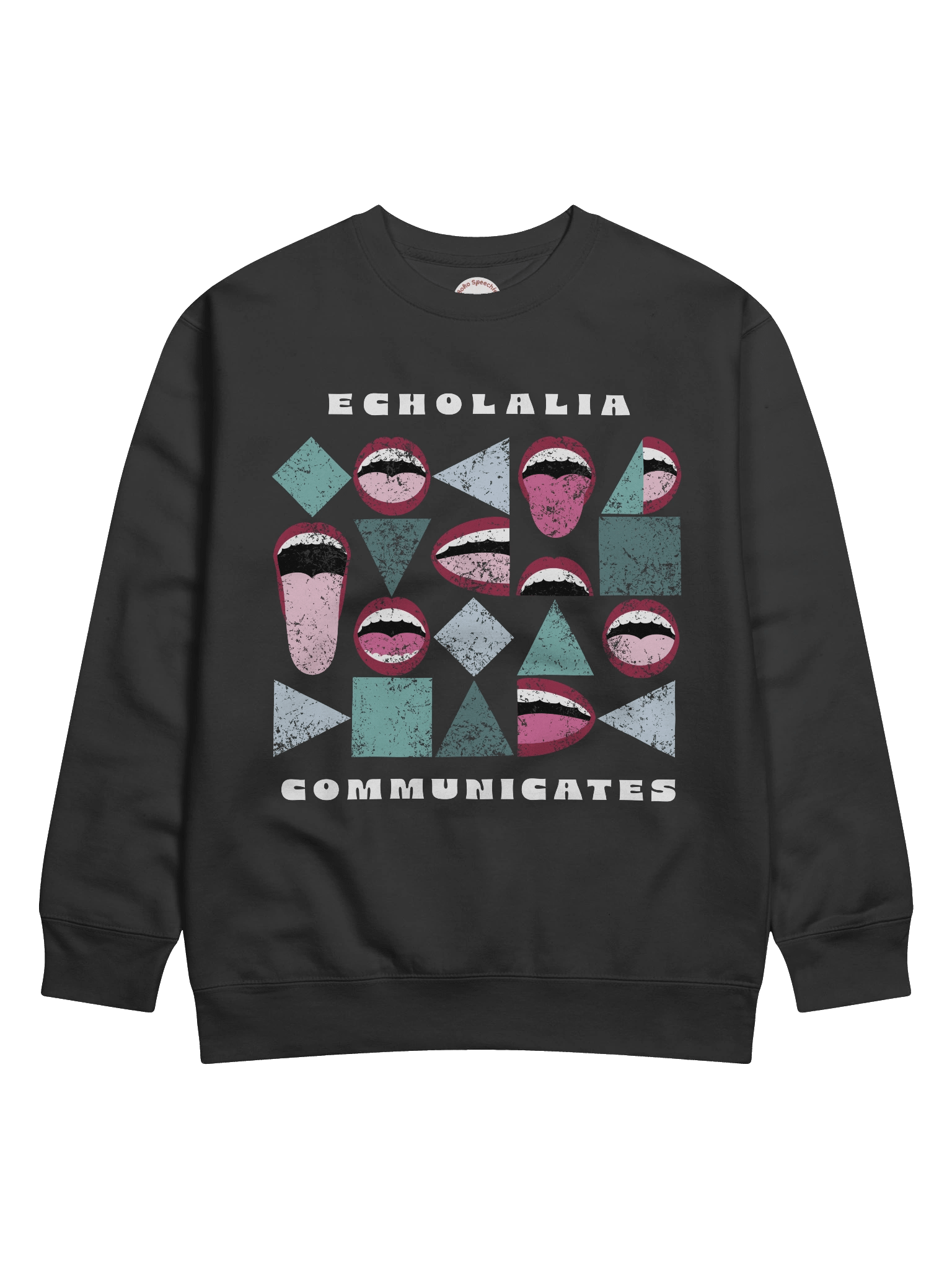 Echolalia Communicates - Unisex Crewneck in Black product image (1)