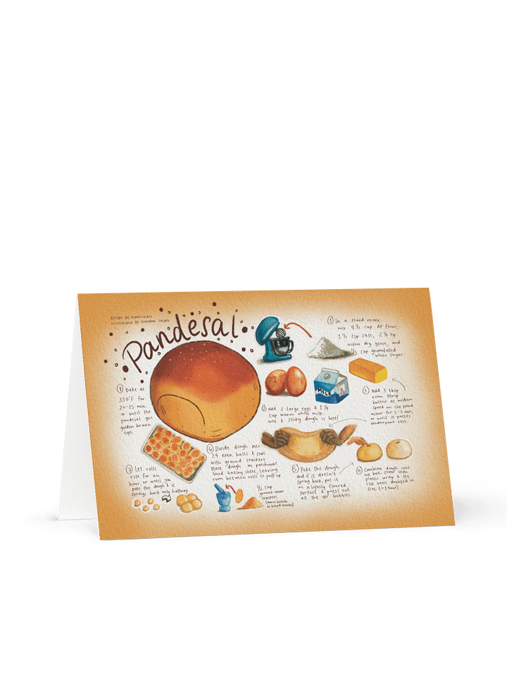 Pandesal Recipe Art Print Greeting Card product image (1)