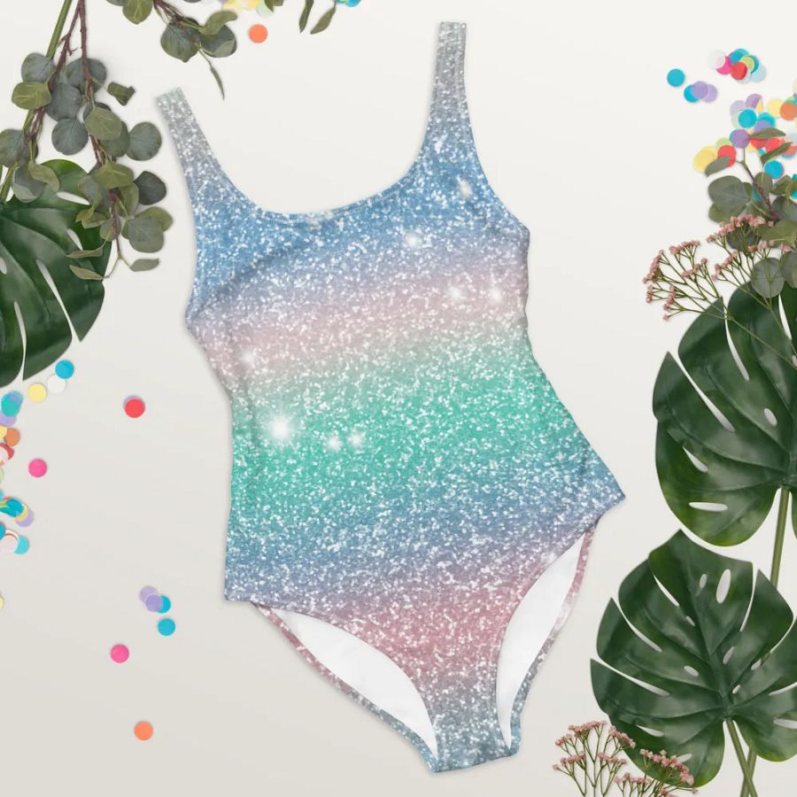 Glitter Unicorn Texture Design One Piece Swimsuit (5) product image (10)