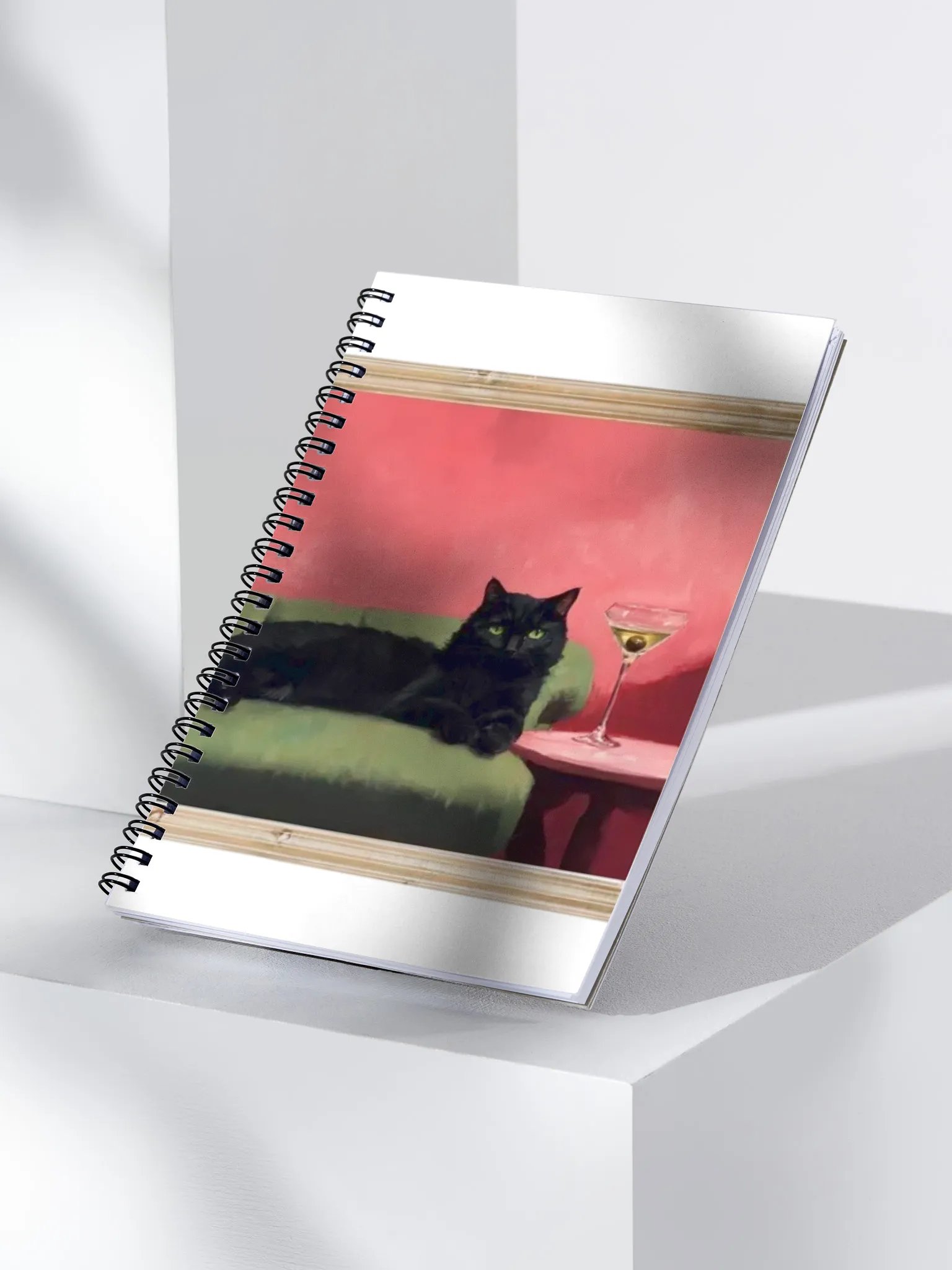 BLACK CAT ON COUCH NEXT TO MARTINI product image (3)