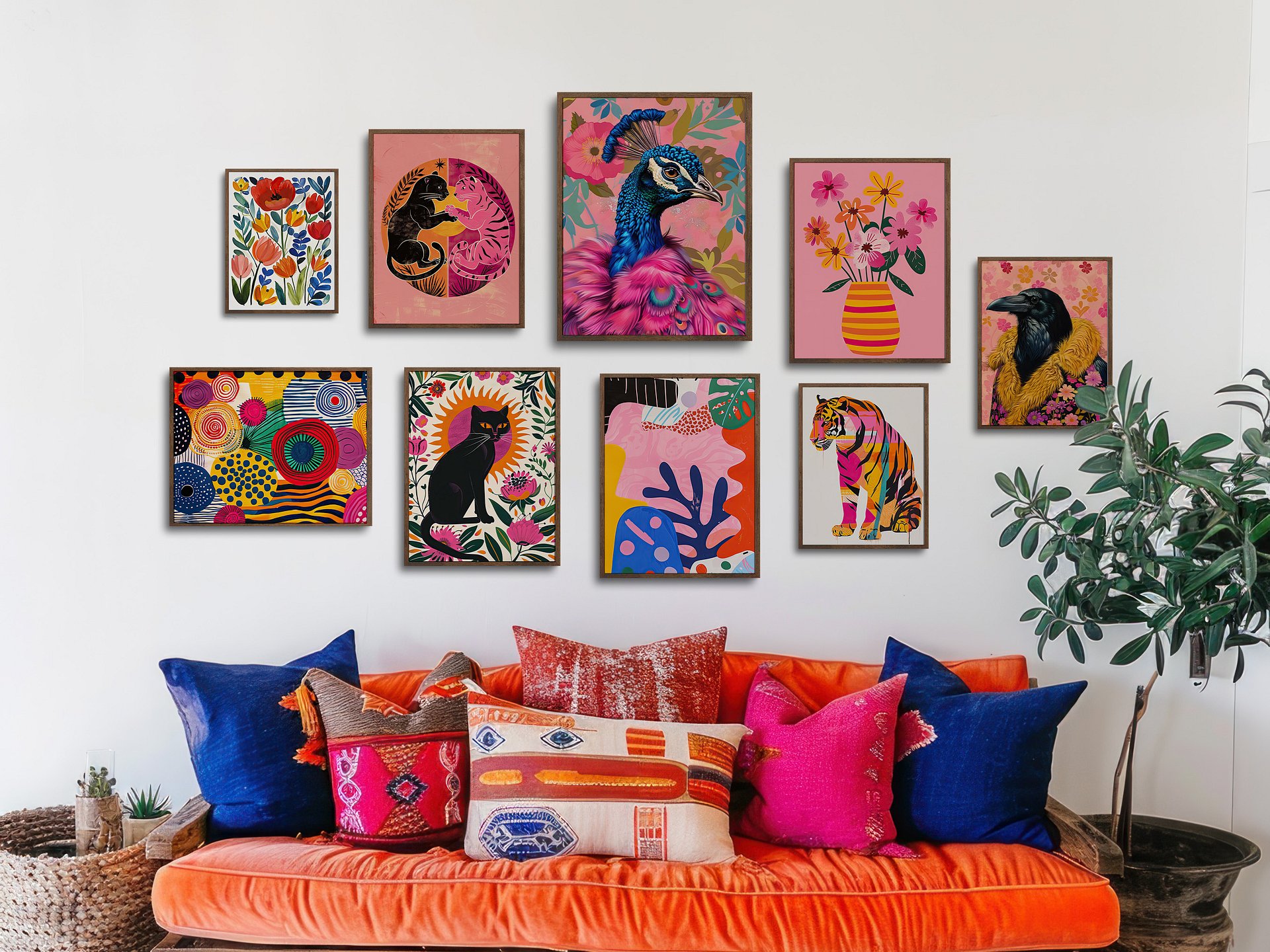 Maximalist Gallery Wall Set of 9 Colorful DIGITAL Prints product image (2)