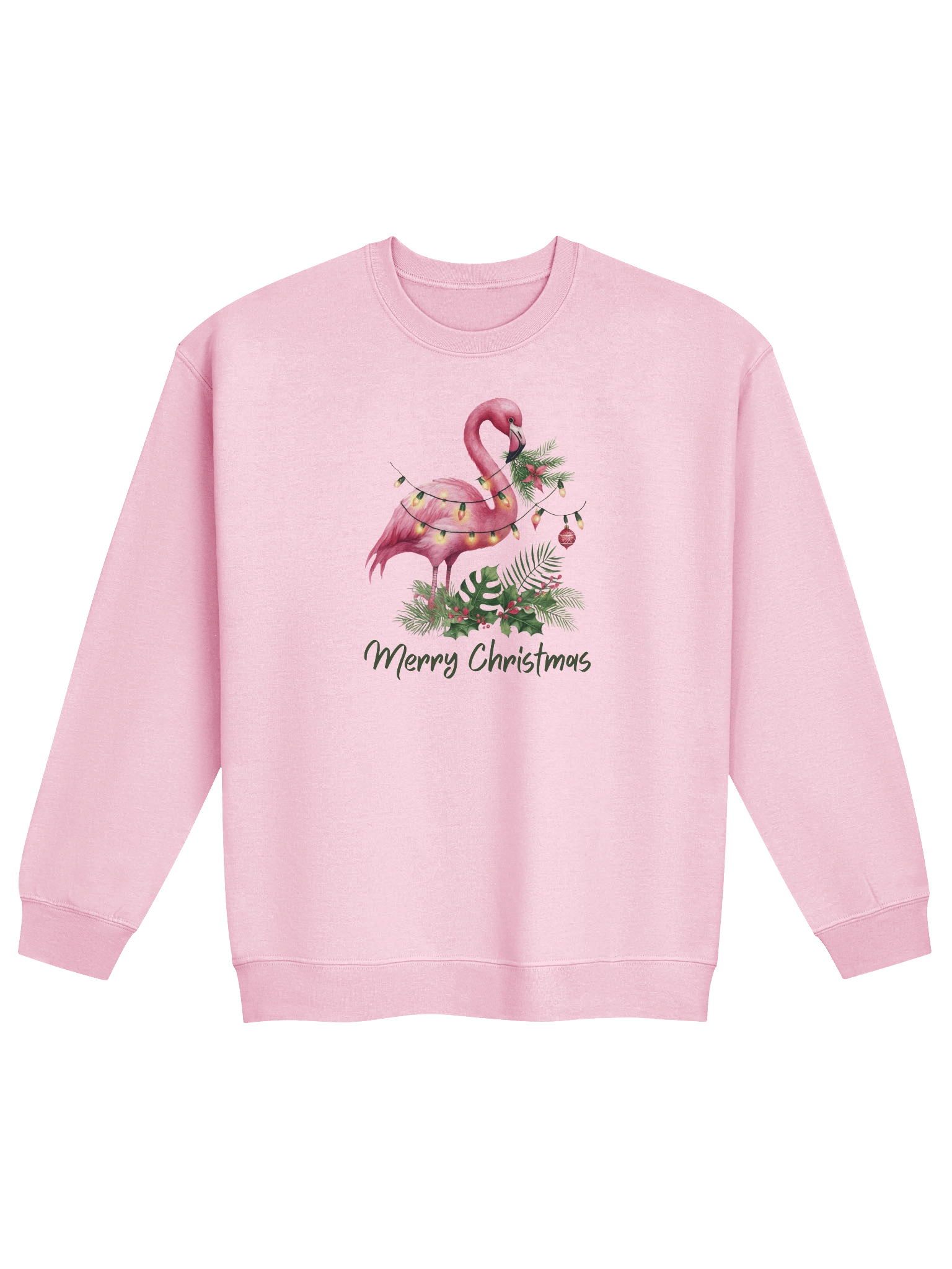 Flamingo Merry Christmas Crewneck Sweatshirt product image (5)