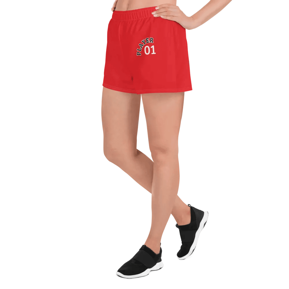 PLAYER 01 Red Stylized Women's Athletic Shorts product image (10)