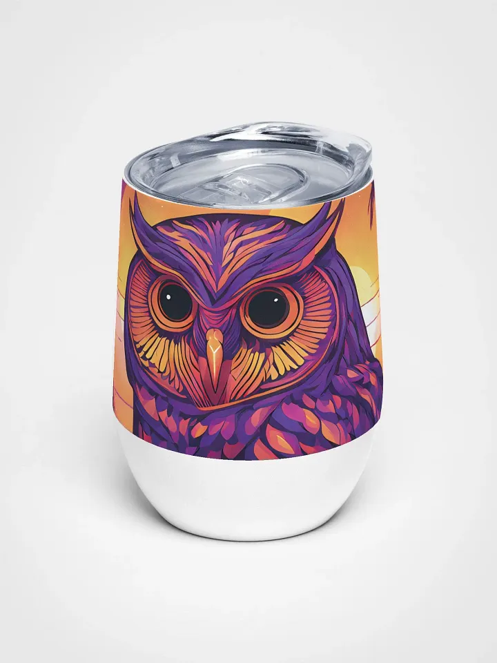 Owl Paradise Tumbler 12 Oz – Neon Owl Wine Tumbler product image (1)