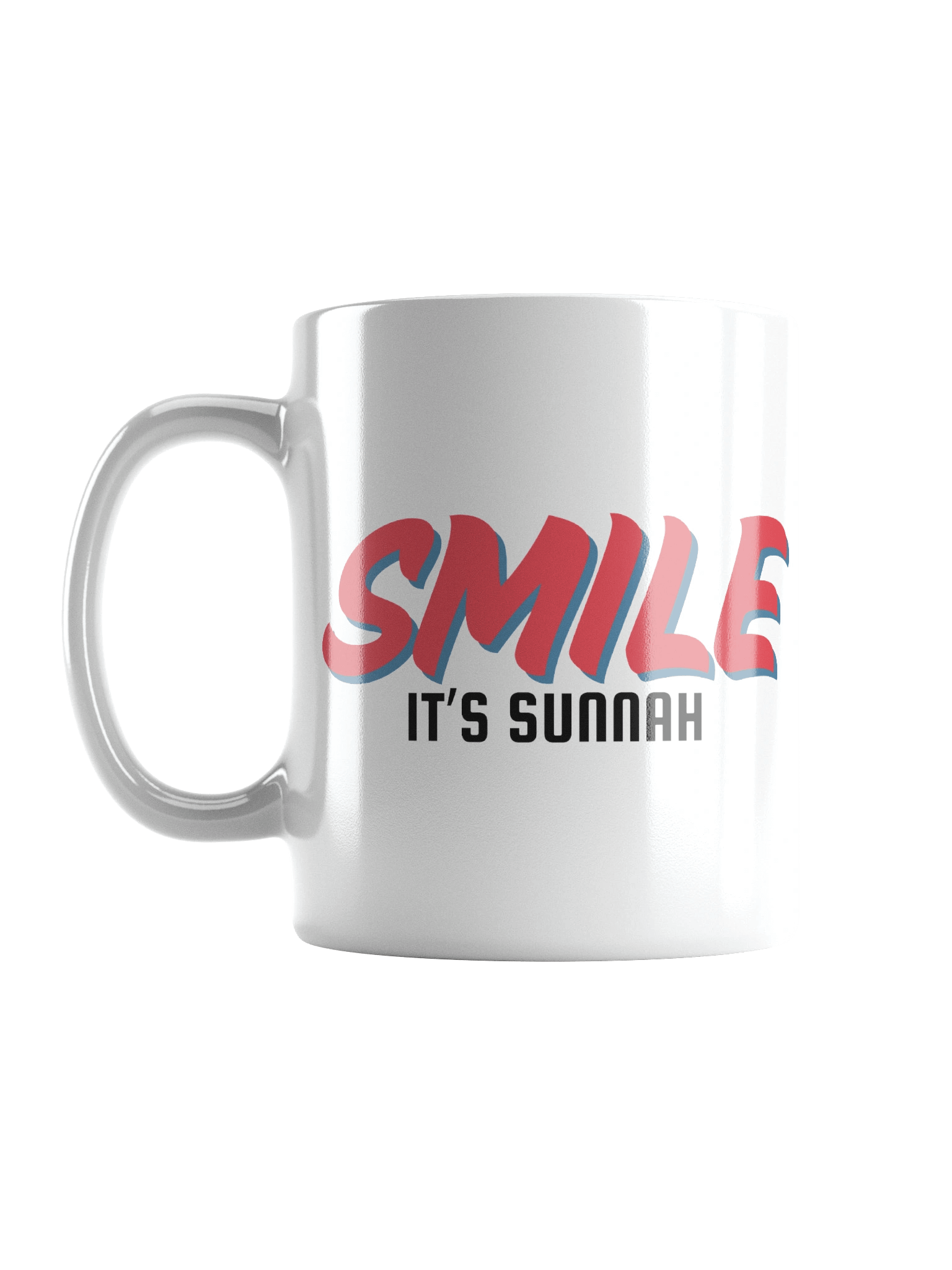 White "Smile It's Sunnah" Mug in Vivid Red product image (1)