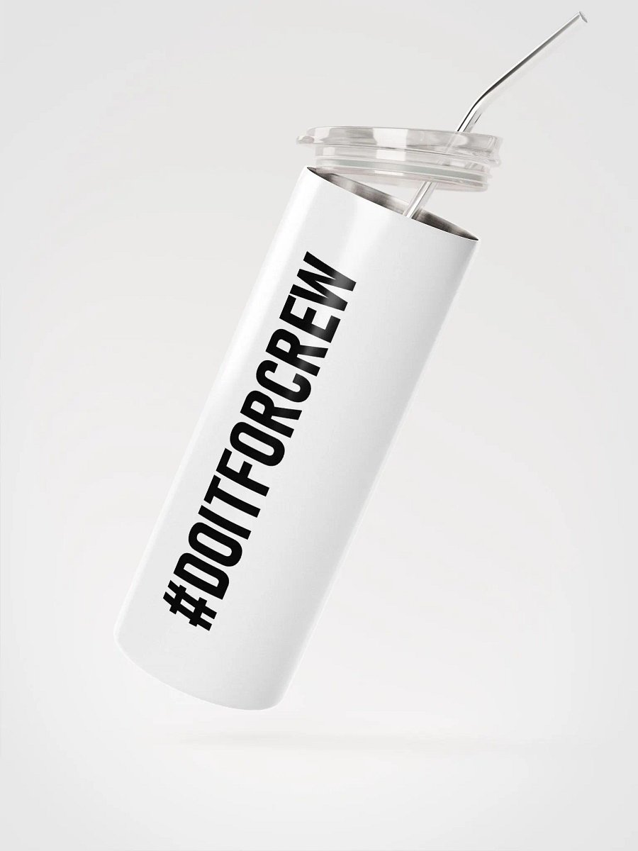 20 oz #DOITFORCREW - High End Travel Tumbler with Straw - White product image (2)